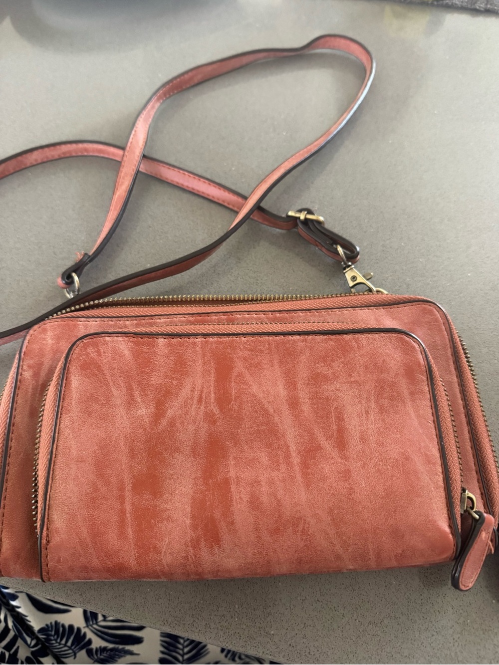 Joy Susan Dusty tan Leather Crossbody Bag like new